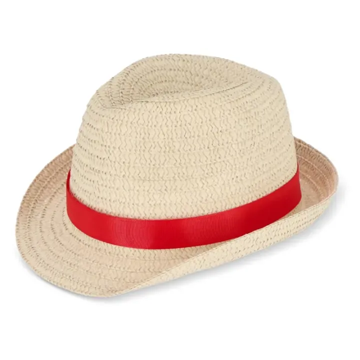 Plant straw hat with coloured band - LT90502 (N0021)